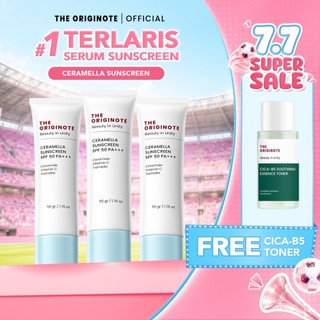 [FREE GIFT] The Originote Ceramella Sunscreen SPF 50 PA+++ - Sunscreen Wajah Ceramide Vitamin C | Sunscreen UV Protection | Sunscreen Ringan Non Sticky Tidak Lengket | Sunscreen Untuk Aktivitas Sehari Hari