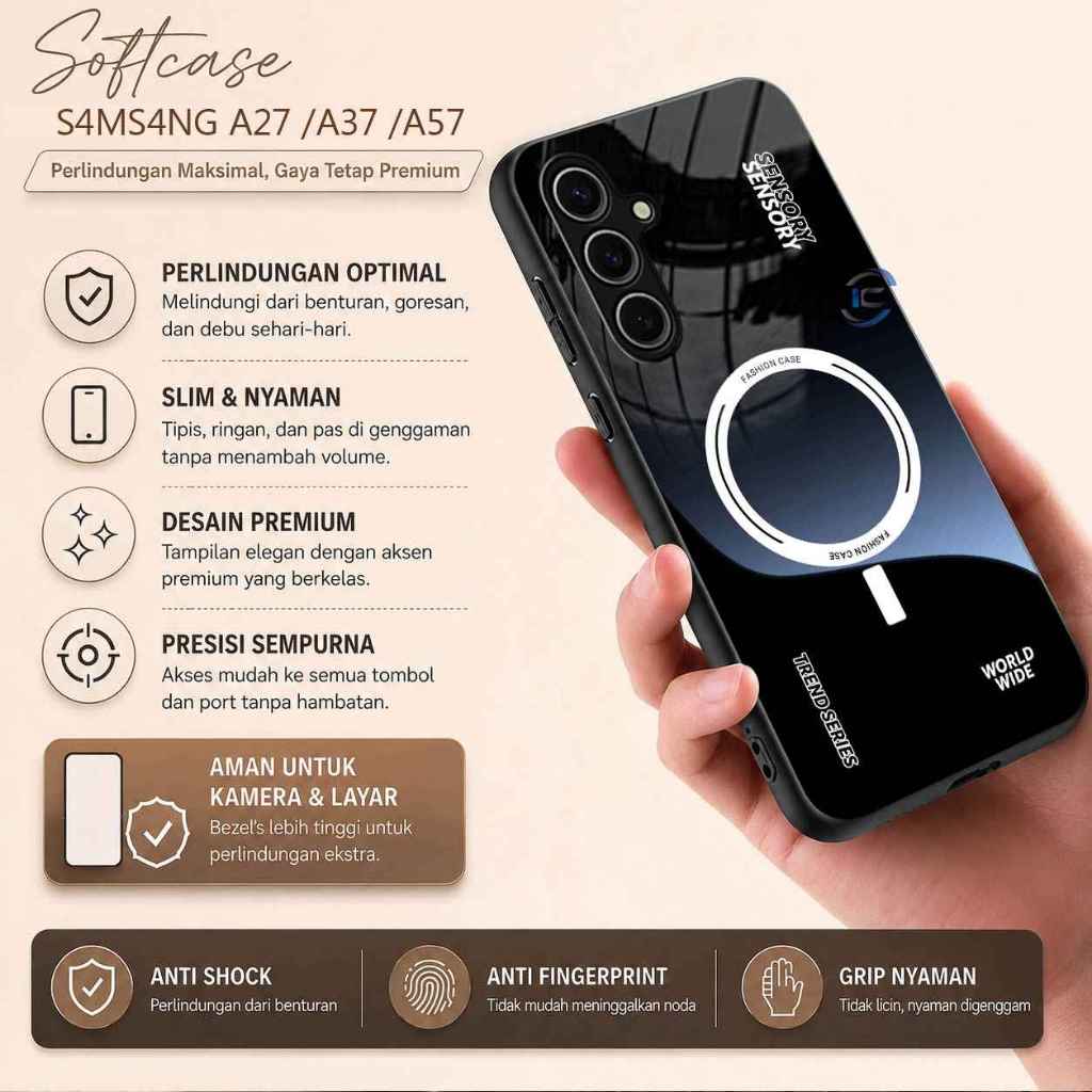 Softcase Glass Glitter Glass สําหรับ SAMSUNG A27 A37 A57 - ปลอก Hp Samsung A27 A37 A57 - K09