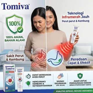 Sakit Perut TOMIVA 30ml BPOM Halal Paten Jepang Oles Luar Redakan Rasa Tidak Nyaman Lambung