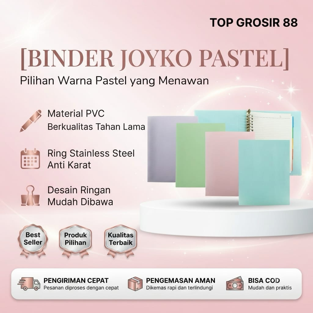 Joyko Brand B5 Pastel Binder Folder/ Plain Color B5 Binder Note