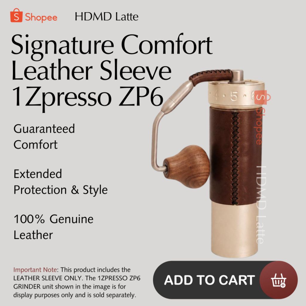 ​ปลอกหนัง 1Zpresso ZP6 หนังแท้ | ซิกเนเจอร์คอมฟอร์ท โดย เอชดีเอ็มดี ลาเต้