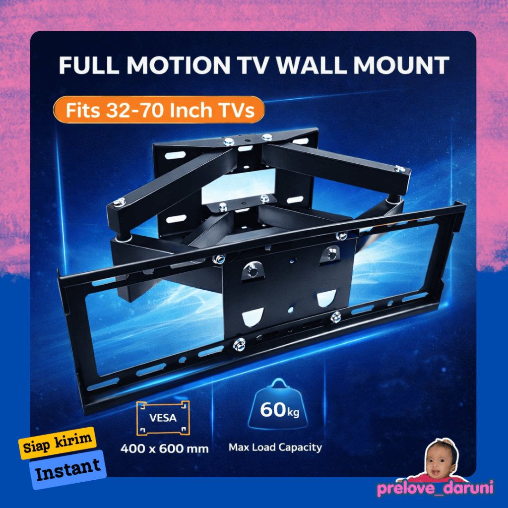 [PD] Taffiware ขายึดทีวีแบบยืดไสลด์ VESA 400 x 600 สําหรับทีวี 32-70 นิ้ว - CP502 - สีดํา