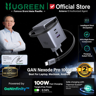 UGREEN Charger GAN Nexode Pro With Cable Type C Fast Charger 100W For Laptop Macbook Ipad Handphone