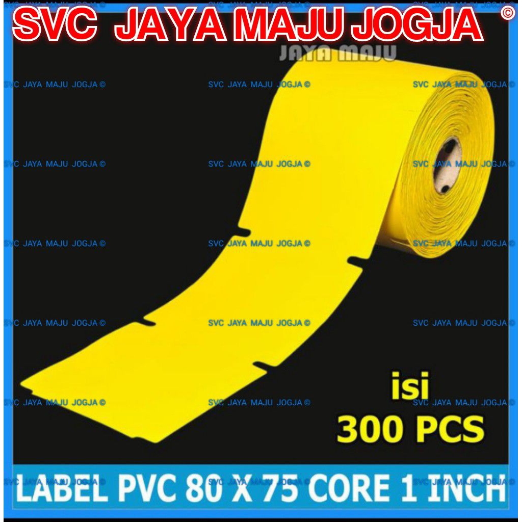 80 X 75 PVC PORPORPORPORPORATION - สีเหลือง - 1 เส้น - เต็นท์ 300 ชิ้น || แกนกลาง 1" || BARCODE LABE