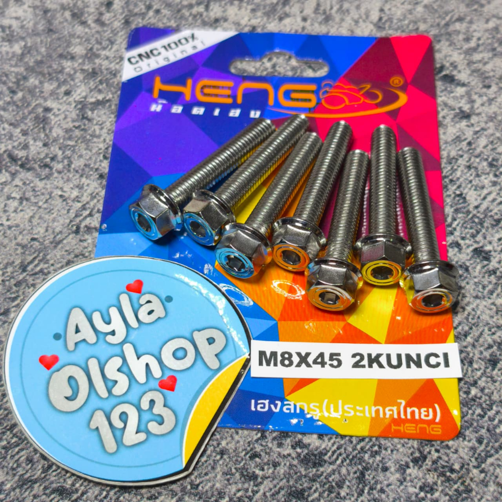 BOLT M8/85 THREAD 12 LENGTH 4.5CM STAINLESS 2 คีย์ HENG ORIGINAL