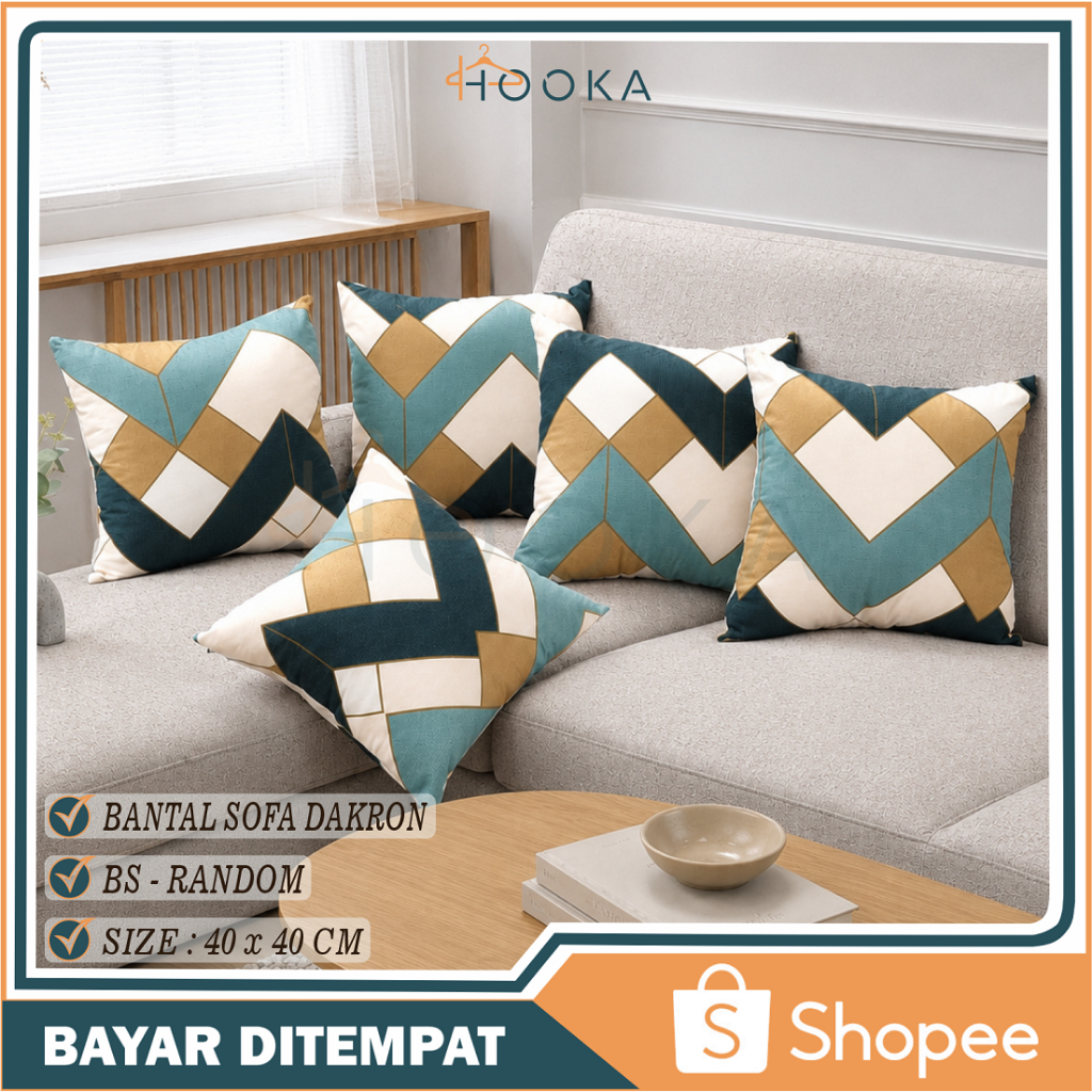 HOOKA เบาะโซฟา / เบาะเก้าอี้สุนทรียศาสตร์ 40 x 40 ซม. ตกแต่งห้องนั่งเล่น