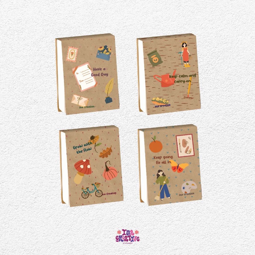 B6 Craft Notebook / Plain Brown Notebook INA CREATIVE - Happy Stationery