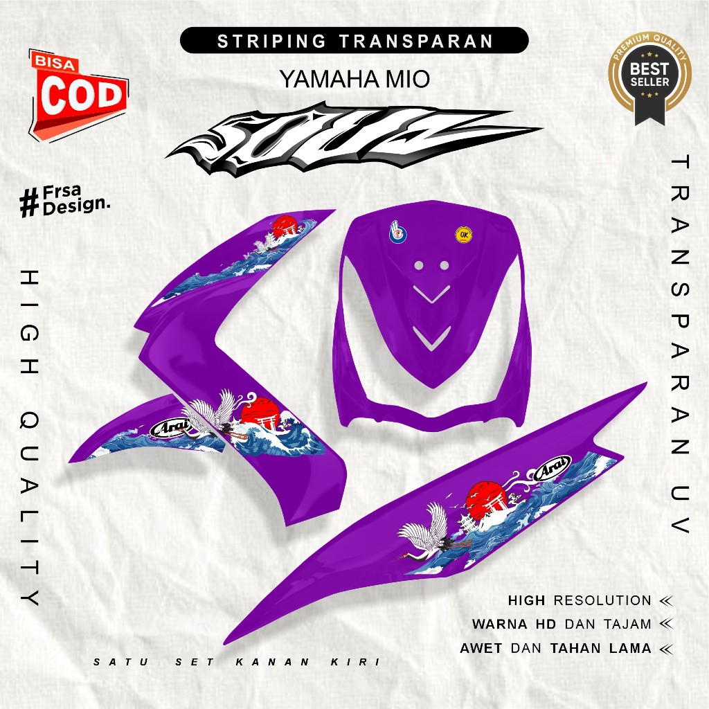UV Transparent Striping MIO SOUL CARBON ลายใหม่ล่าสุด LIMITED EDITION ARAI JAPAN PATTERN