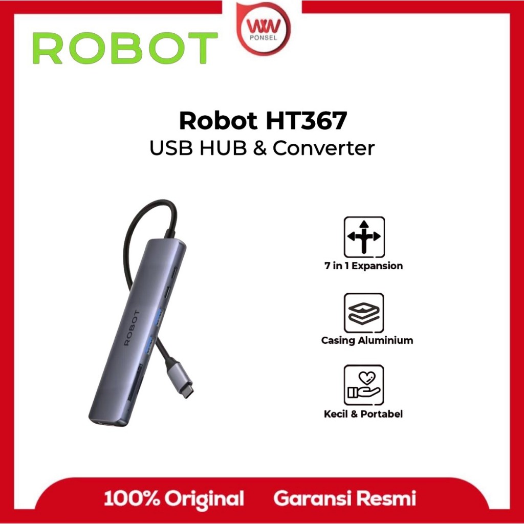 ROBOT HT367 7 in 1 7in1 USB HUB & CONVERTER ADAPTER USB-C TYPE C