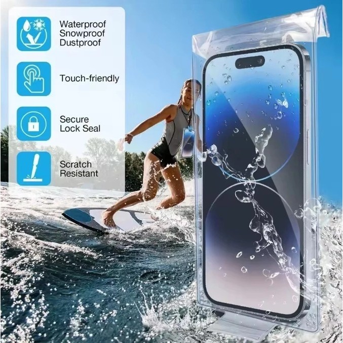 HP WATERPROOF PHONE COVER TRANSPARKENT SMARTPHONE PHONE POUCH RAINPROOF PHONE COVER