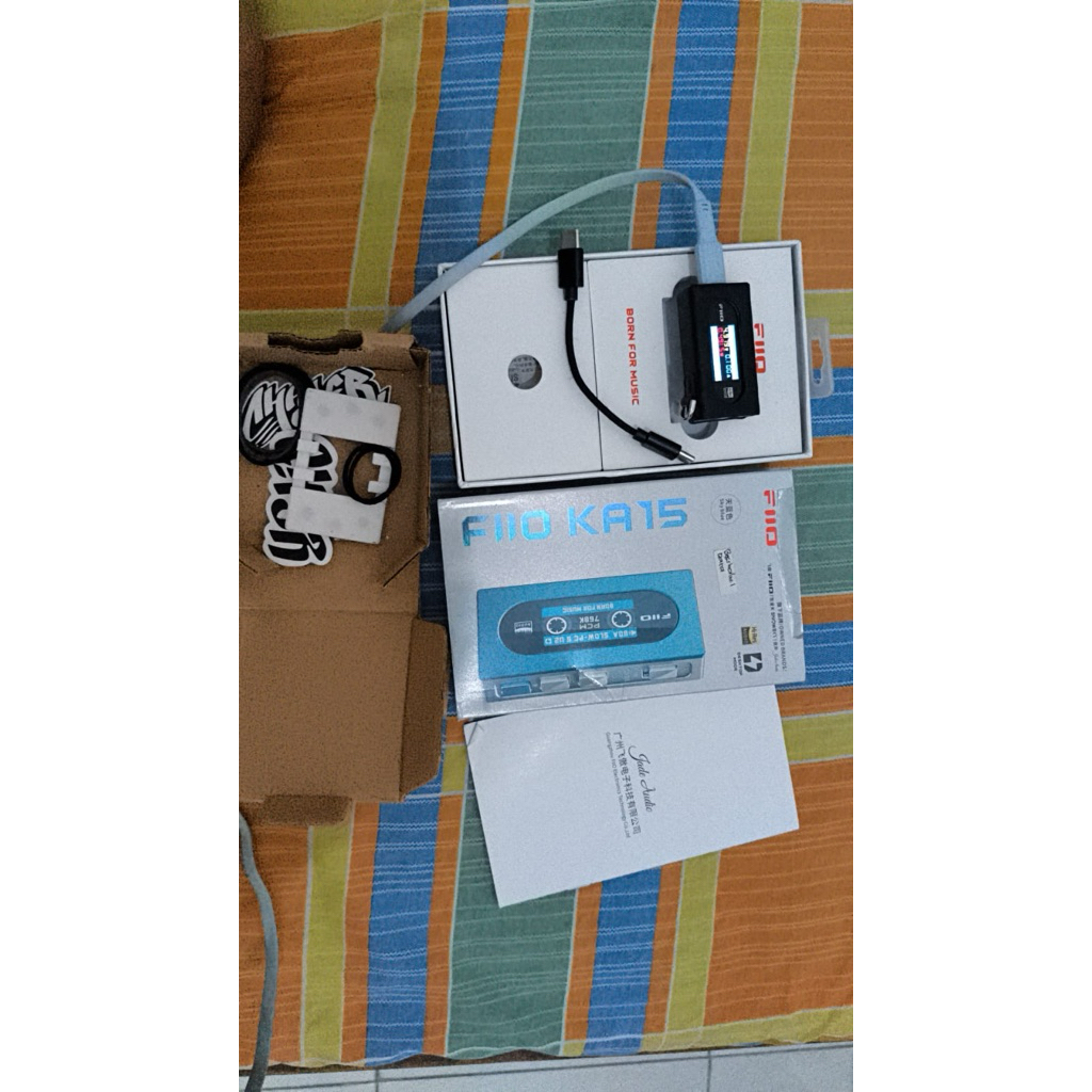 DAC Fiio KA15 - สีน้ําเงิน - พร้อมกล่อง - มีเคสพิมพ์ลาย 3D - มือสอง