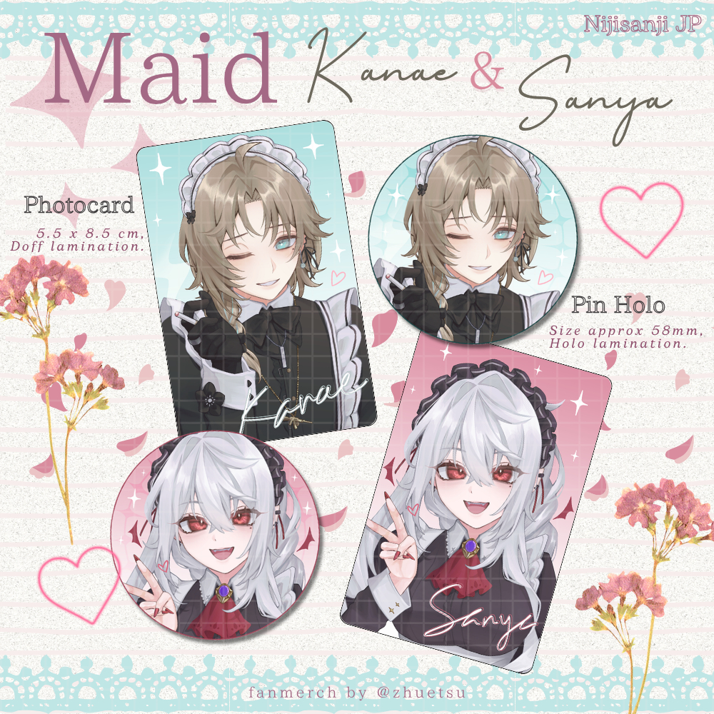 [Zhutsu] Nijisanji JP Kanae Sanya Kuzuha - Photocard & Pin