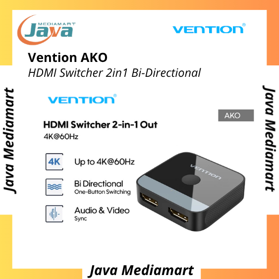 Vention HDMI Switcher 2 in 1 Out Bi-Directional - AKO 4K 1080P 2 พอร์ต HDMI