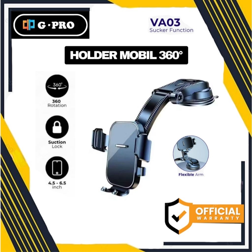 G-PRO Phone Holder Vango VA03 - การหมุน 360°, ยืดหยุ่น, มั่นคง