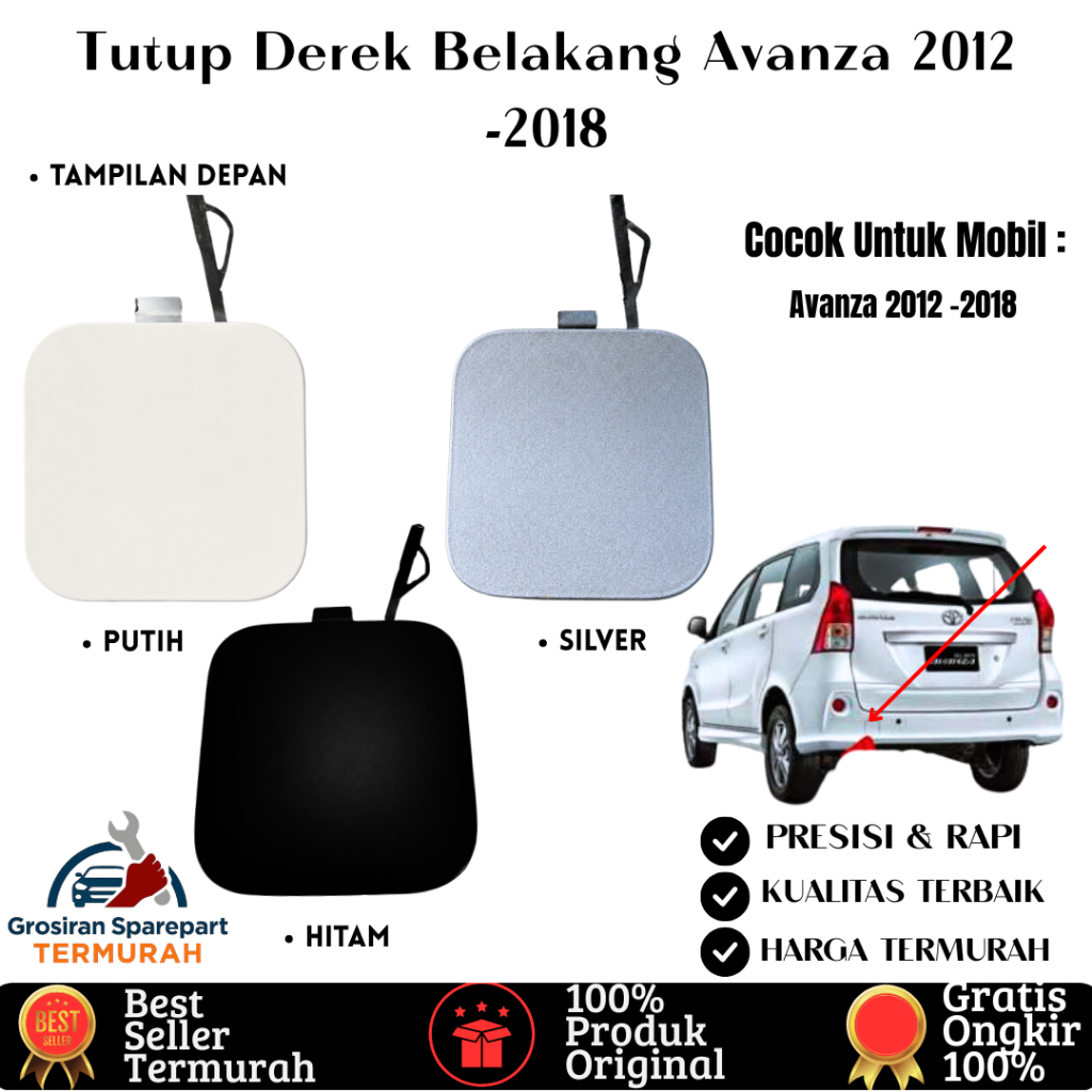 ฝาครอบพ่วงกันชนด้านหลังสําหรับ Avanza 2012-2020