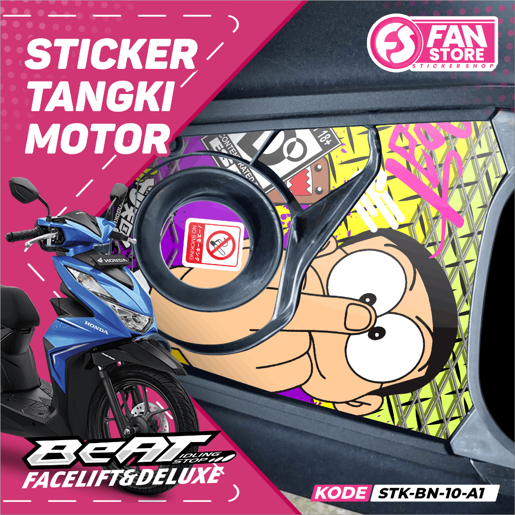 Beat Facelift Deluxe Tank Cover Sticker with Cartoon Racing Motif - Beat New Tank Accessories Sticke