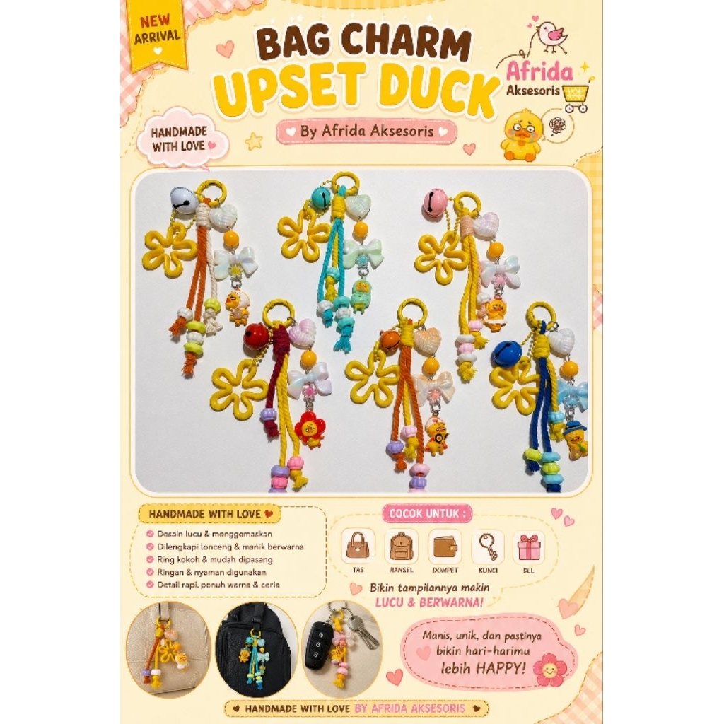GANTUNGAN BG CHARM UPSET DUCK SERIES พวงกุญแจน่ารัก