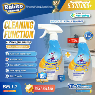 [A] Rabito Tile Cleaner, Pembersih Keramik Super Efektif 445gram/pcs, Cairan Semprotan Pembersih Serbaguna, Cocok untuk Toilet, Dapur, dan Kamar Mandi, Harum dan Ramah Lingkungan, Pembersih Noda, Kerak, Kuman, Bakteri