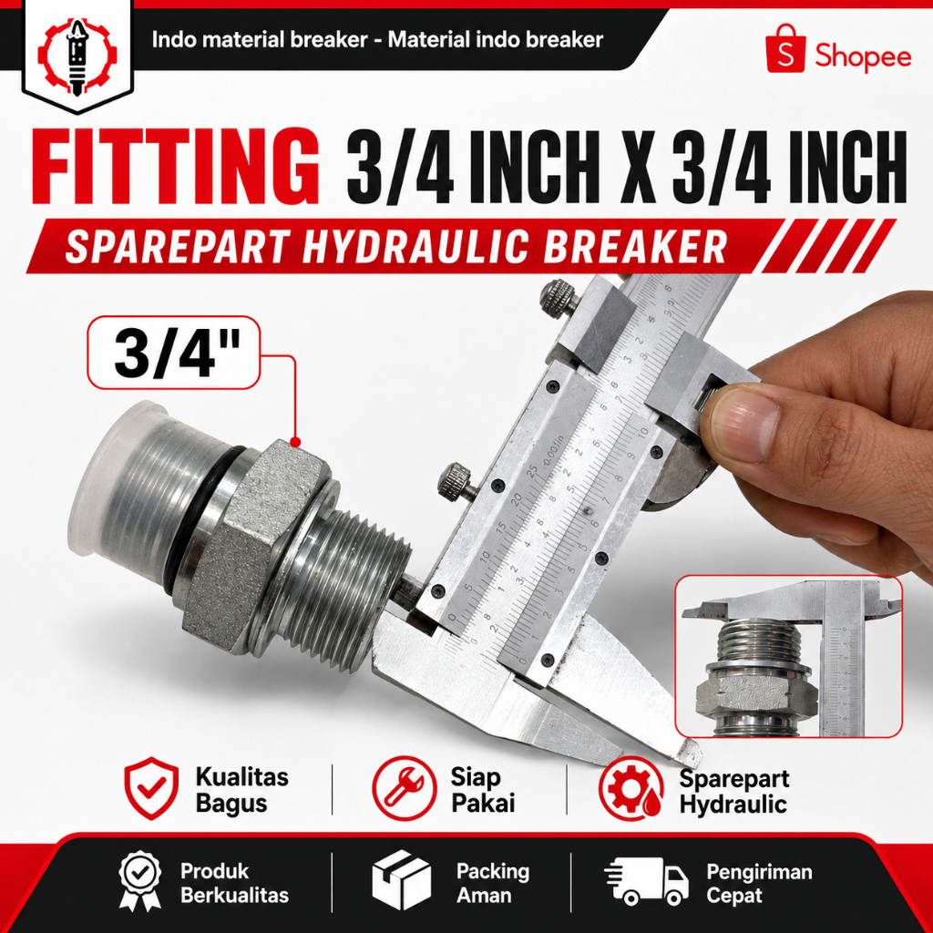 3/4 นิ้ว X 3/4 นิ้วจุกนม Fitting Class 10 ตันไฮดรอลิก Breaker หัวนมอะไหล่ Class 3-9 ตัน