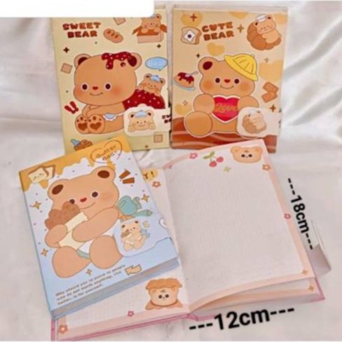BLANK BEAR HARDCOVER AGENDA BOOK CENTER MAGNET BUTTER BEAR BOOK CHARACTER AGENDA BOOK CUTE AGENDA BO