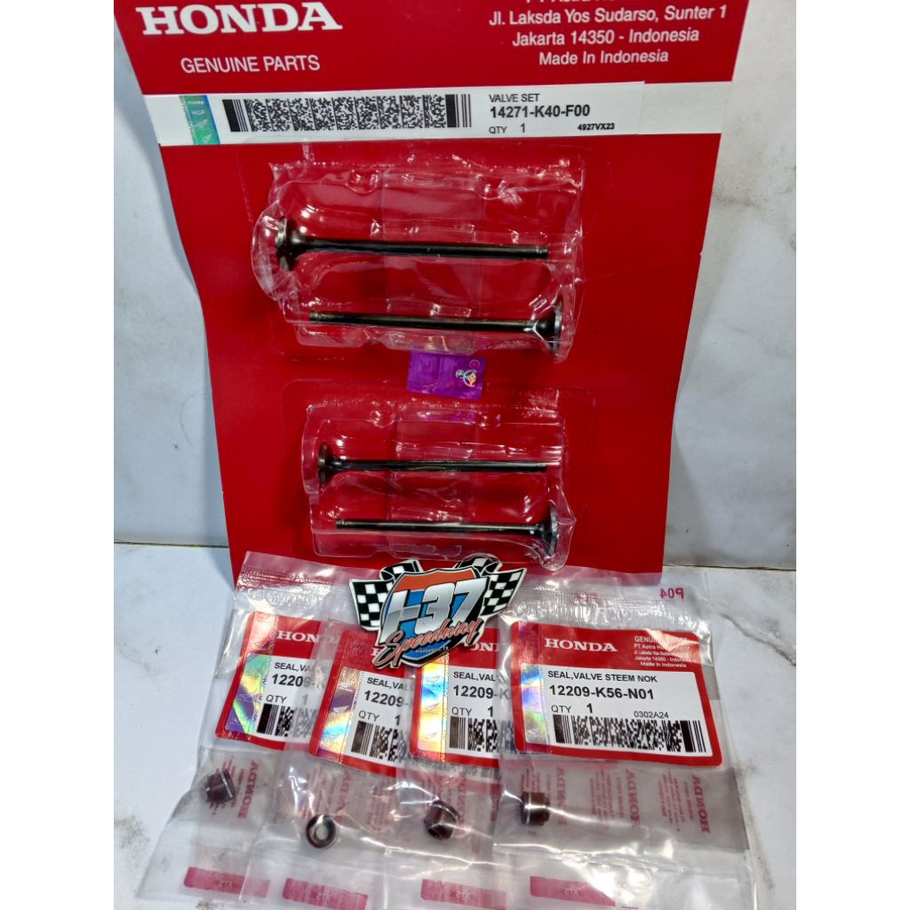(4PC) ชุดวาล์ว + VALVE SEAL VARIO 160, PCX 160, ADV 160, STYLO 160 (k40)