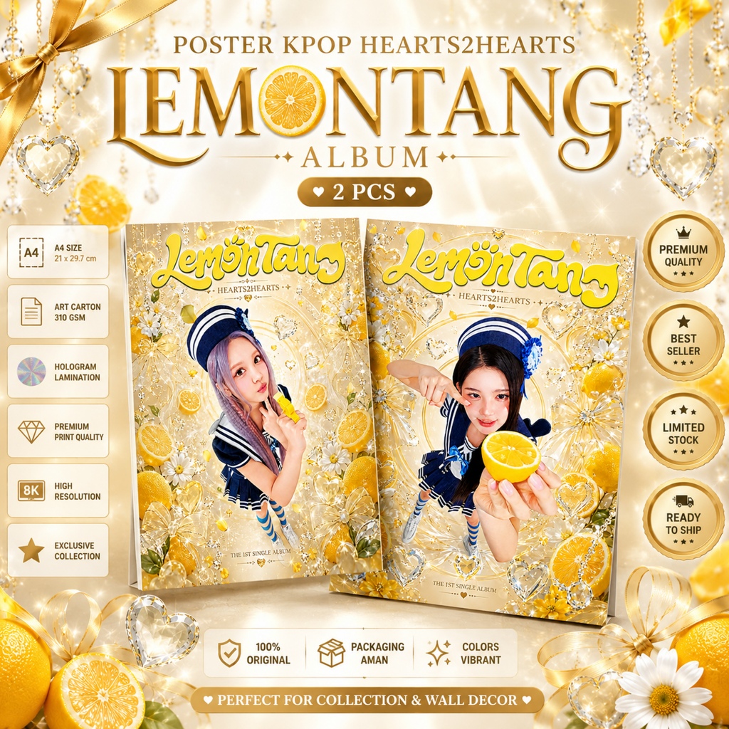 PREMIUM HEARTS2HEARTS โปสเตอร์ LEMONTANG A4 ขนาด 21 x 29.7 ซม