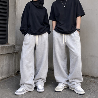 Celana Loose Pants Baggy Unisex Fleece Tebal Oversize Korean Style High Waist Straight Leg S-XXXL