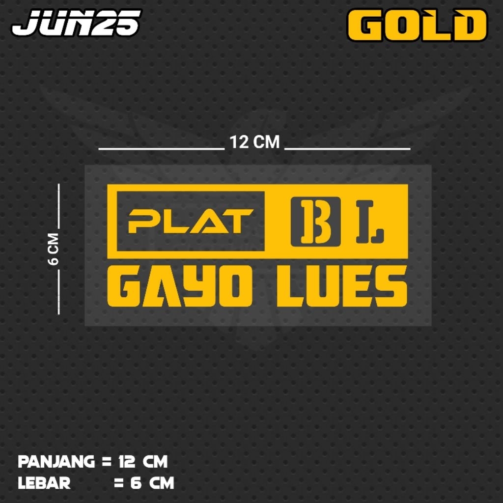 BL GAYO LUES / JUN25 ACH PLATE WRITING CUTTING STICKER