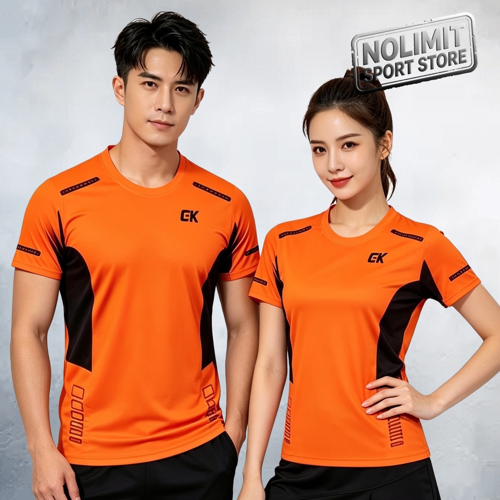 GYM SPORTS CLOTHES สําหรับผู้ชายและผู้หญิงผู้ใหญ่ SLIM FIT GYM เสื้อยืดสั้น-SLEEVED FITNESS เสื้อยืด