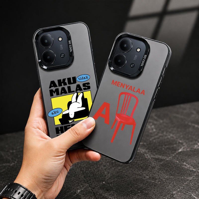 Softcase IMD สีดํา Motif Qutes Minimalist Premium ป้องกัน HP สําหรับ Redmi หมายเหตุ 5pro 7 10 10PRO 