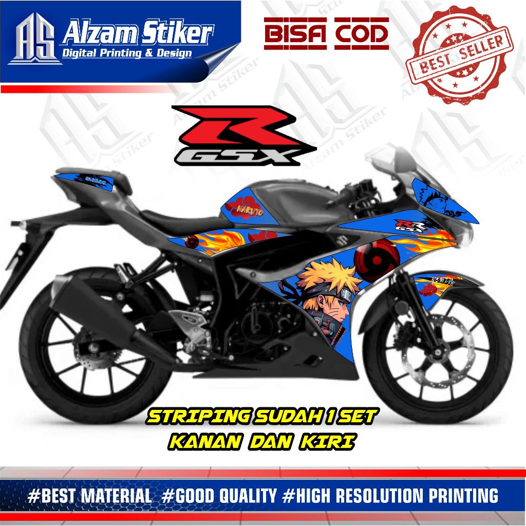GSX R150 Semi Full Body Striping / GSX R 150 สติกเกอร์ / GSX R 150 Variation สติกเกอร์ออกแบบอะนิเมะ