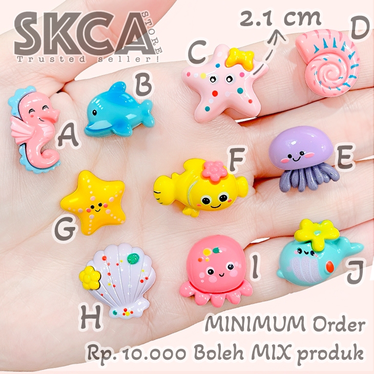 BCZ ลูกปัดดินเรซินไม่มีรูสัตว์ Biota Sea