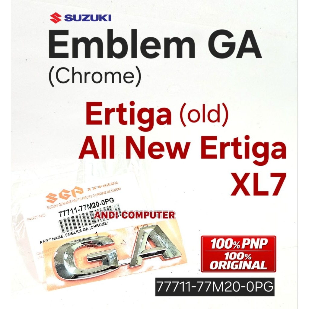 GA Chrome Logo Emblem Ertiga All new Ertiga XL7 Original SGP 77711-77M20-0PG