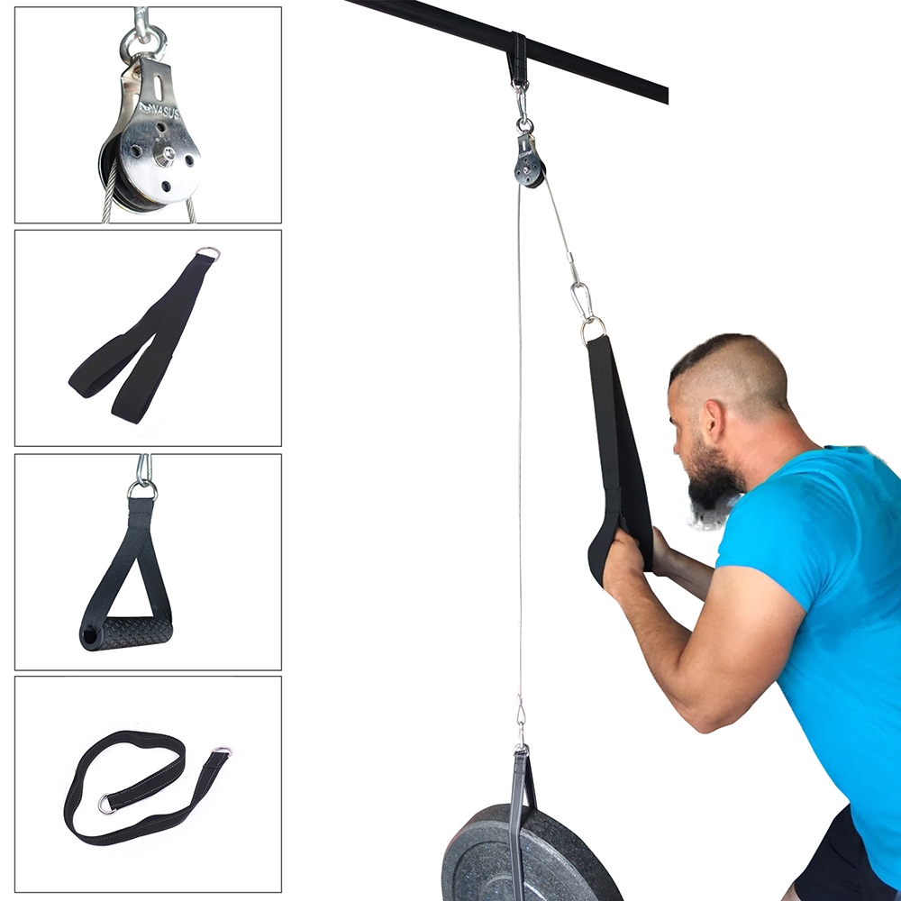 Strap Pulley Fitness Gym Cable Tricep Bicep อุปกรณ์ดึง 2 ม.