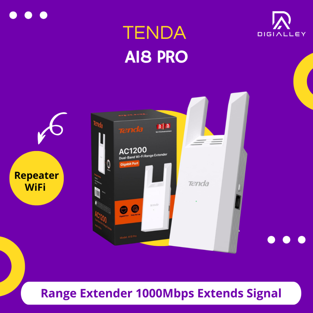 Tenda A18 Pro AC1200 WiFi Repeater WiFi Range Extender 1000Mbps ขยายสัญญาณ