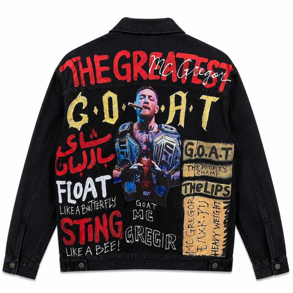 Mc Gregor Streetwear แจ็คเก็ตยีนส์แบบกําหนดเองขนาดใหญ่เสื้อแจ็คเก็ตกางเกงยีนส์สําหรับบุรุษและสตรี