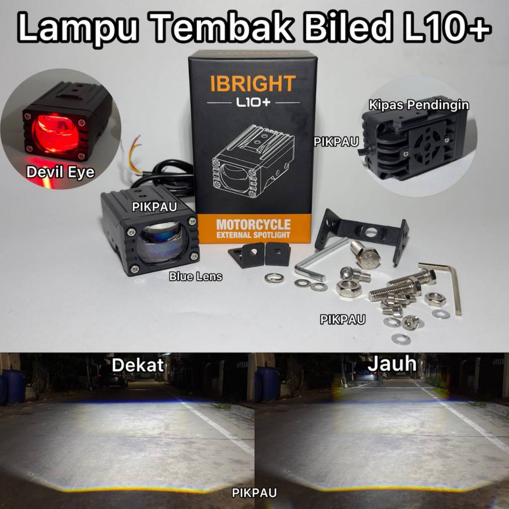 IBRIGHT L10+ สปอตไลท์เลนส์สีน้ําเงินบิลพร้อมพัดลมระบายความร้อนกันน้ํา