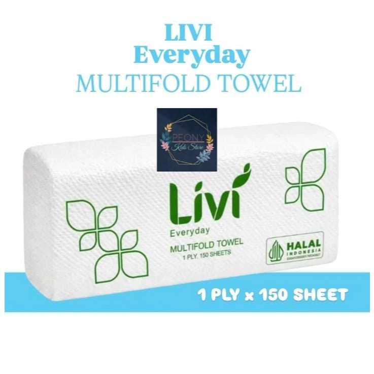 LIVI EVERYDAY MULTIFOLD 150s 1ply / ผ้าเช็ดมือทิชชู่ livi 150 s 1 ชั้น