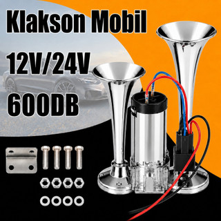 Klakson Mobil Horn Klakson Terompet Mobil Horn 12V/24V Suara Kencang Tanpa Angin Double Horn 600DB