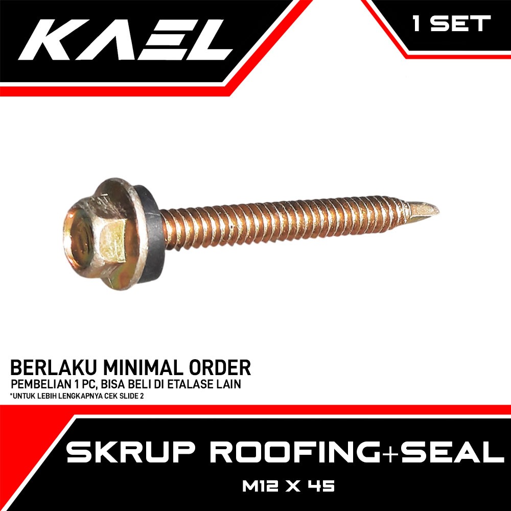 PARTY Roofing Screw + ซีล M12 x 45 สกรู Bolt Bolt SDS ยางเจาะเหล็กจับ 12 มม. x 45 มม. 12 45 มม. m12x