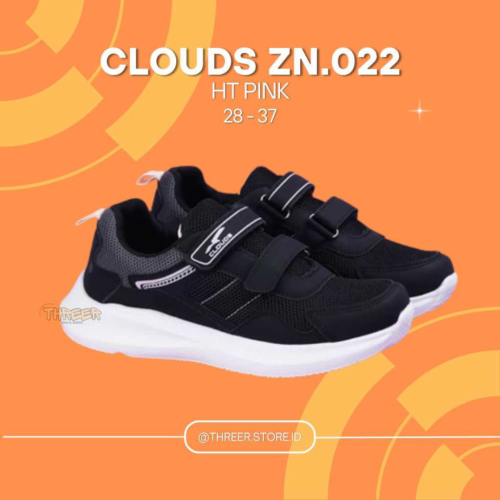 CLOUDS DANS BLACK PINK ZN 022 รองเท้าเด็กลําลองของแท้ 100%