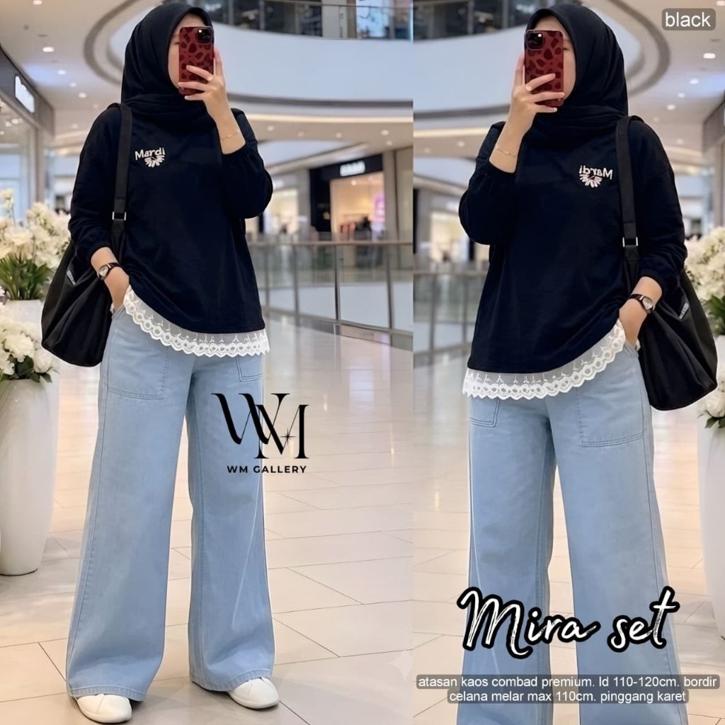 MIRA SET ชุดเสื้อยืดและกางเกงสําหรับผู้หญิง