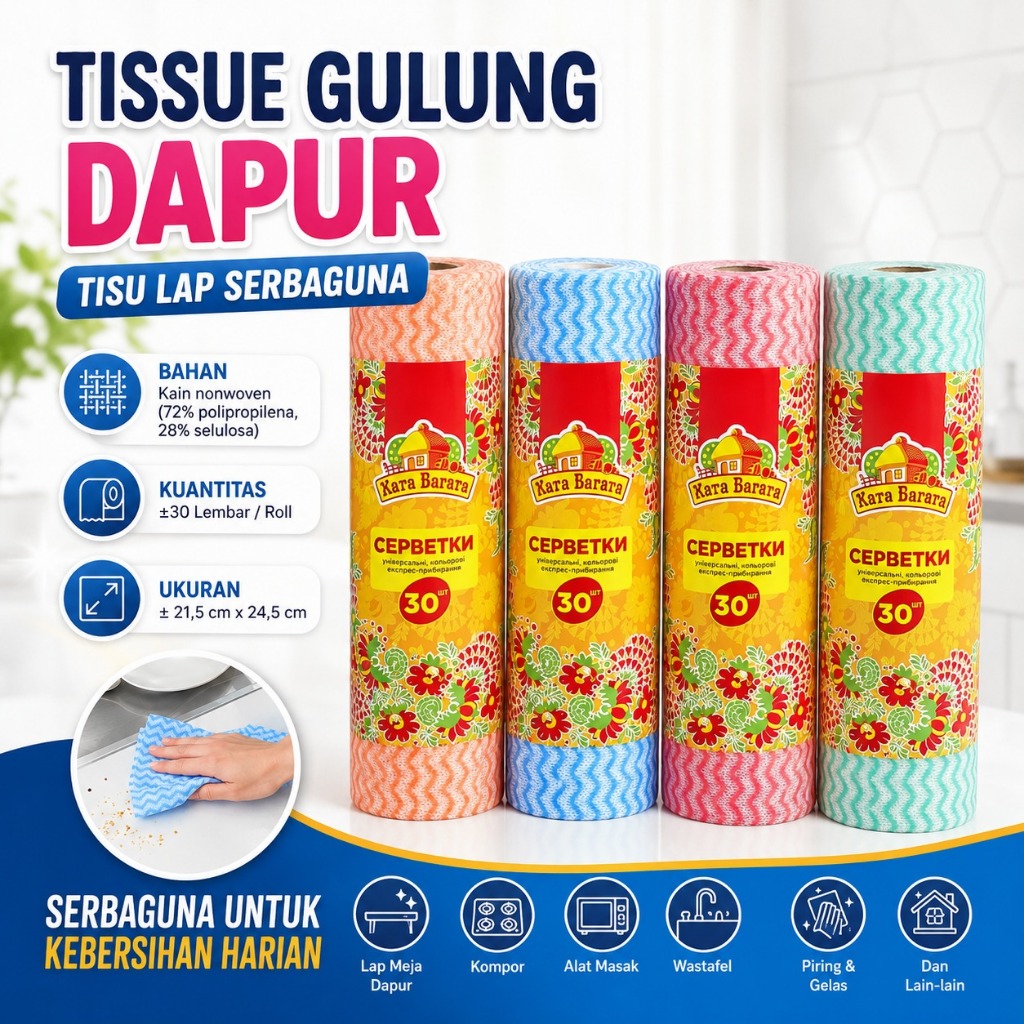 UNIQS COLORED KITCHEN TISSUE KITCHEN ROLL TISSUE MULTIPURPOSE CLOTH ROLL TISSUE KITCHEN ROLL