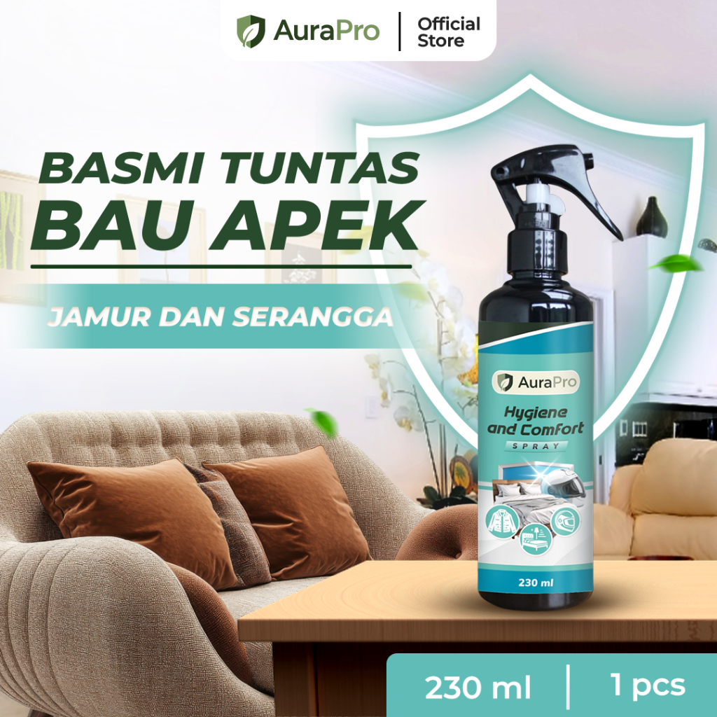 AURAPRO Spray Hygiene Comfort Natural Anti- Musty Odor Remover 230mL