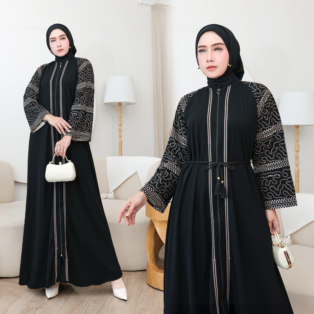 ABAYA TURKEY - ABAYA ALMIIRA STYLE ARAB ฟรีเข็มขัด