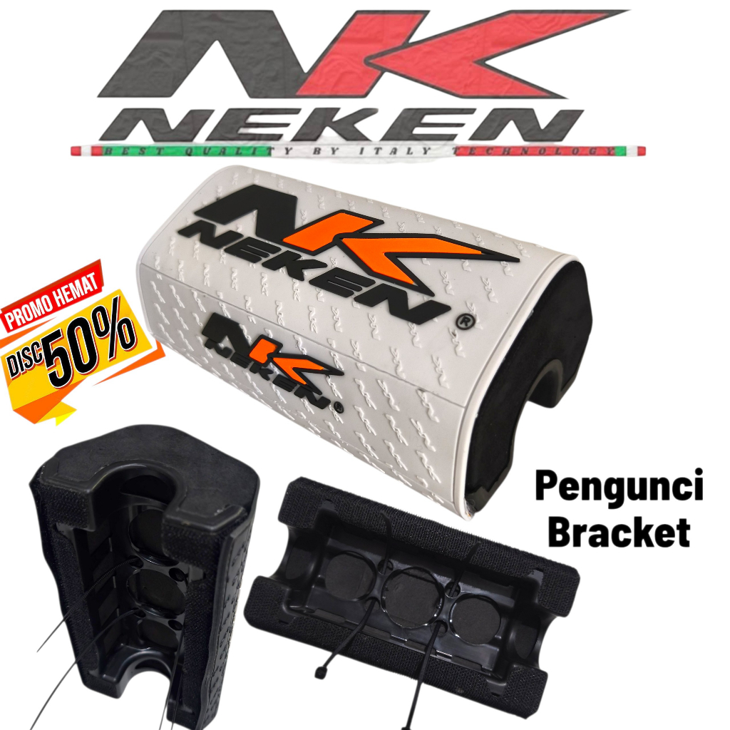 WAREHOUSE นําเข้า NK HANDLEBAR FOAM สีขาว RUBBER HANDLEBAR FOAM โลโก้ 3D พร้อม COOL DESIGN BRACKET L