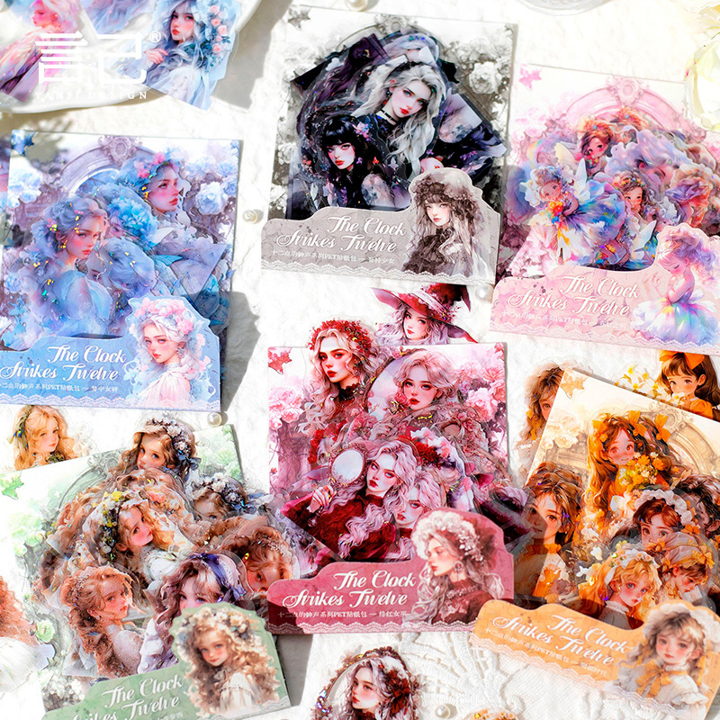 [Artopia.id] The Clock Strikes Twelve Sticker Girl Pretty Girl นางฟ้าเกาหลี
