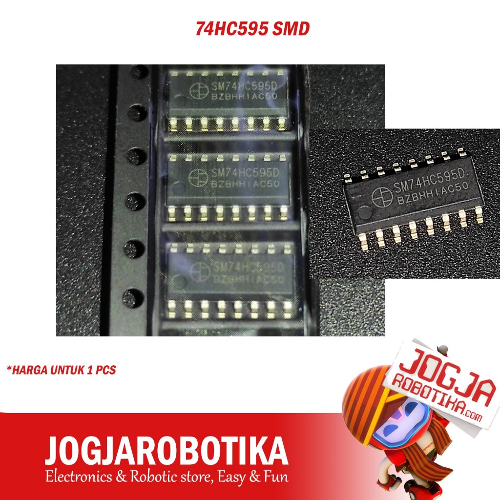 IC 74HC595 SMD HC595 74HC 595 เครื่องบันทึกการกะ 8-Bit