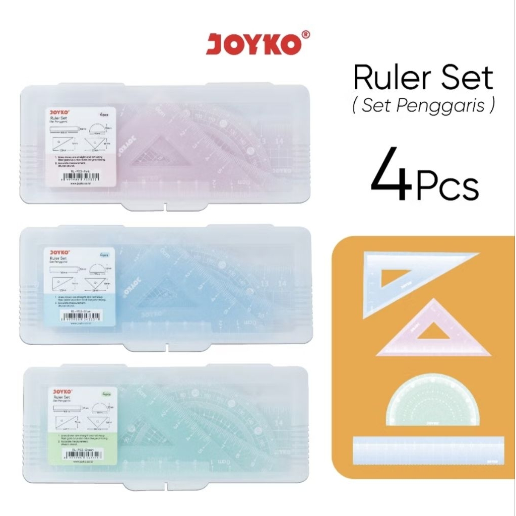 JOYKO RL-PS3 RULER SET / RULER SET (1 PACK CONTAINS 4 ชิ้น)