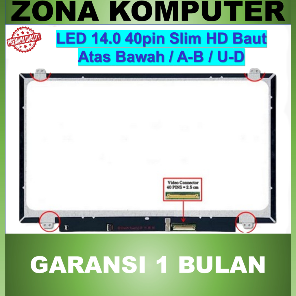 LCD LED Lenovo Ideapad S410P S415 Y400 Y410P Y470P 14.0 14 นิ้ว 40 Pin 40pin Slim Thin HD Bracket Ea
